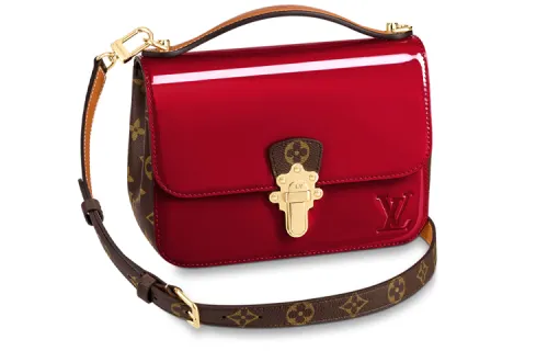 LOUIS VUITTON Cow Leather Handbag Women's Red