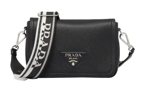 PRADA Leather Shoulder Bag, Crossbody Bag Women's Black