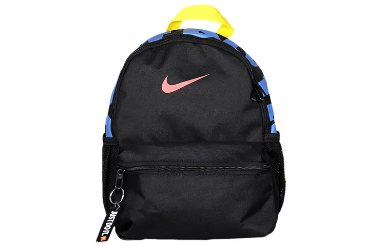 Nike Polyester Backpack Regular Unisex Black Multicolor