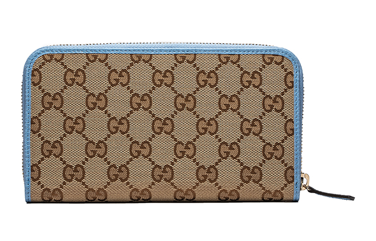 Женский кошелек Gucci Logo (коричнево-синий) — фото 4