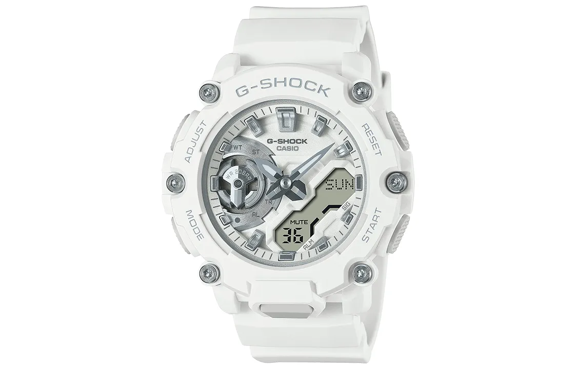CASIO G SHOCK 200m Waterproof Quartz Movement Resin Strap Watch Women's Watch White Dial