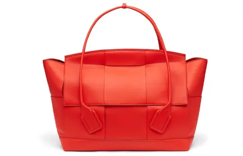 Bottega Veneta Woven Calfskin Clutch Extra Large Men's Tomato