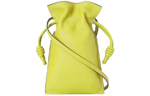 LOEWE Nappa Cow Leather Clutch, Shoulder Bag, Crossbody Bag Women's Lemon Yellow