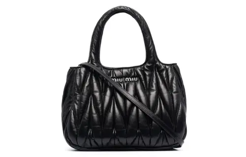 MIU MIU Leather Shoulder Bag, Crossbody Bag, Handbag Women's Black