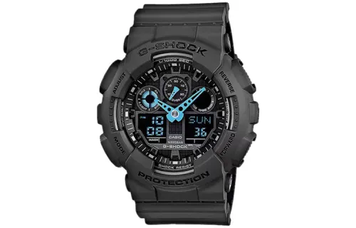 CASIO Men Liquid Crystal/Analog Dual Display Series 51.2mm Black Watch GA-100C-8A