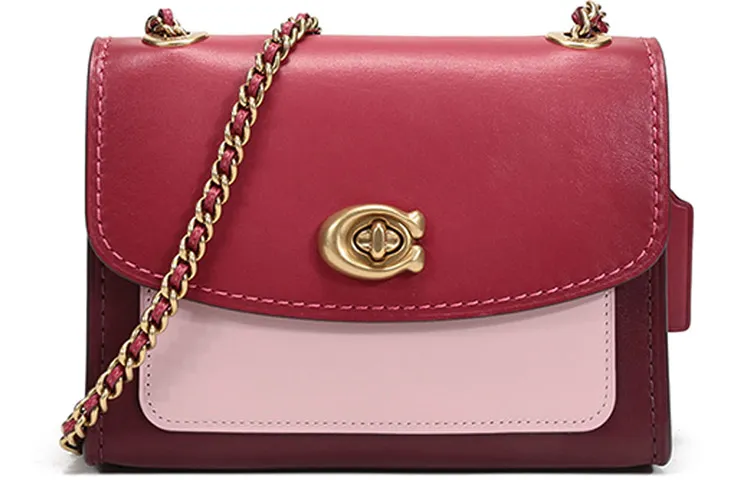 COACH PARKER Cow Leather Crossbody Bag Shoulder Bags Small Women's Red Apple Multicolor