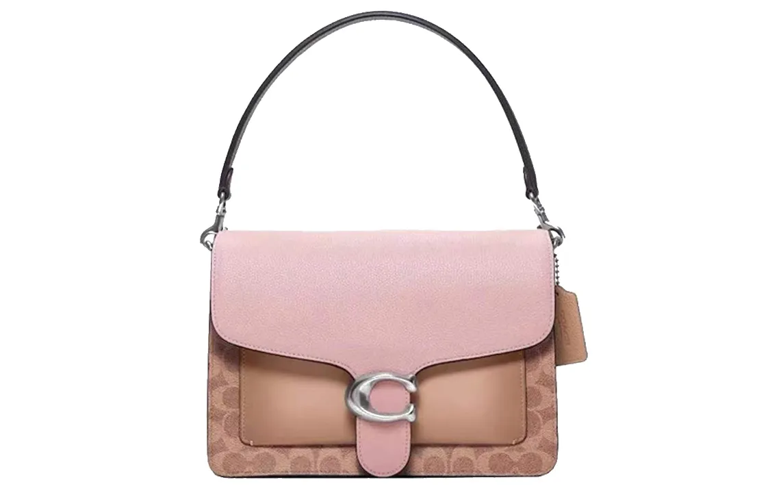 COACH Tabby Leather Shoulder Bag, Crossbody Bag Large Women's Milk Tea Brown Black Multicolor