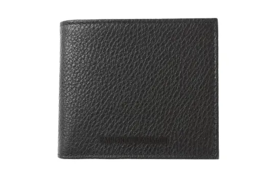 EMPORIO ARMANI Leather 3 in 1 Card Holder, Wallet Men's Pure Black