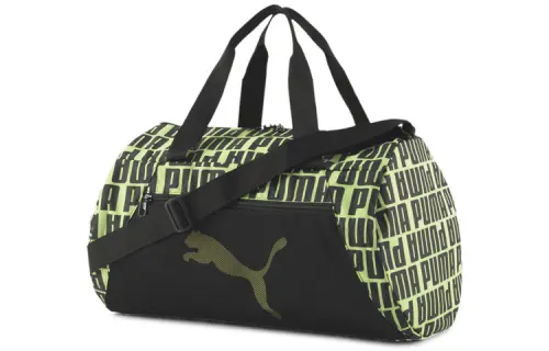 PUMA Nylon Fabric Gym Bag Handbag Regular Unisex Black/Neon Green