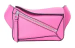 LOEWE Puzzle Bum Bag In Classic Calfskin Mini Neon Pink