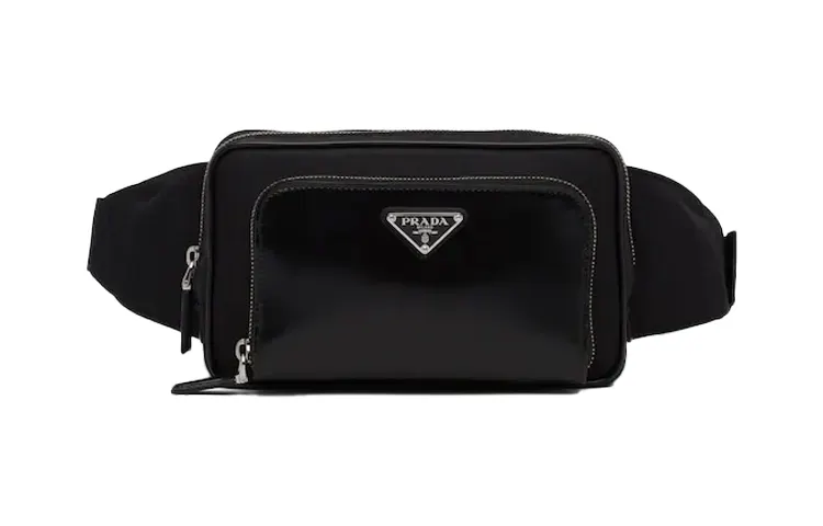 PRADA Saffiano Nylon Fanny Pack Men's Black