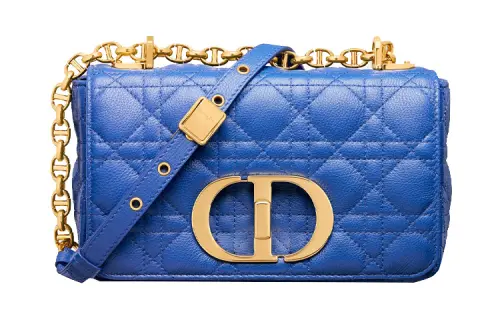 DIOR Leather Handbag, Shoulder Bag, Crossbody Bag Small Women's Greek Blue/Klein Blue