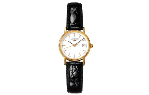 LONGINES Elegant Collection Quartz Movement Women's Watch 23.5mm White Dial Gold Plated Watch Case