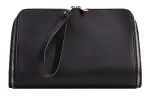 Bottega Veneta Zip Closure Calfskin Clutch, Coin Purse Medium Men's Black