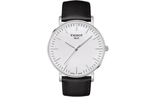 TISSOT Meishi Collection Quartz Movement Men's Watches Watch 42mm White Dial Stainless Steel Case Leather Strap