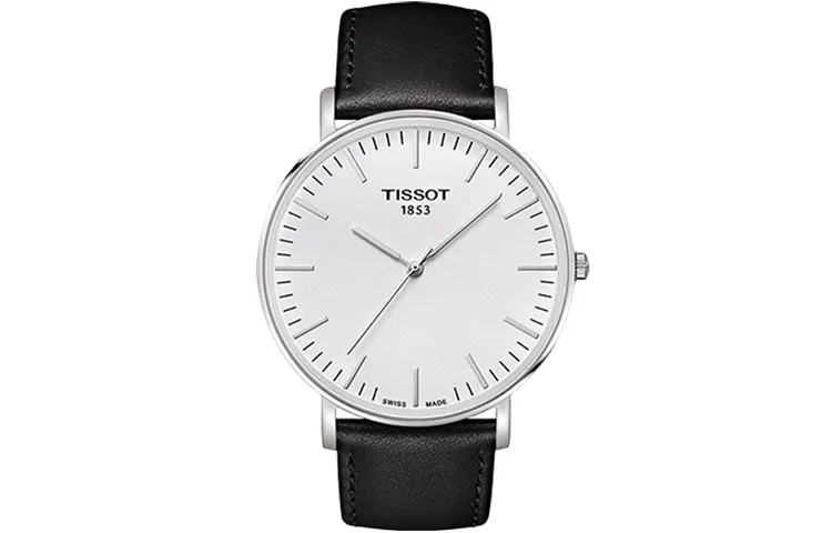 TISSOT Meishi Collection Quartz Movement Men's Watches Watch 42mm White Dial Stainless Steel Case Leather Strap