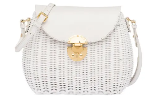 MIU MIU Straw Woven Shoulder Bag, Crossbody Bag Women's White