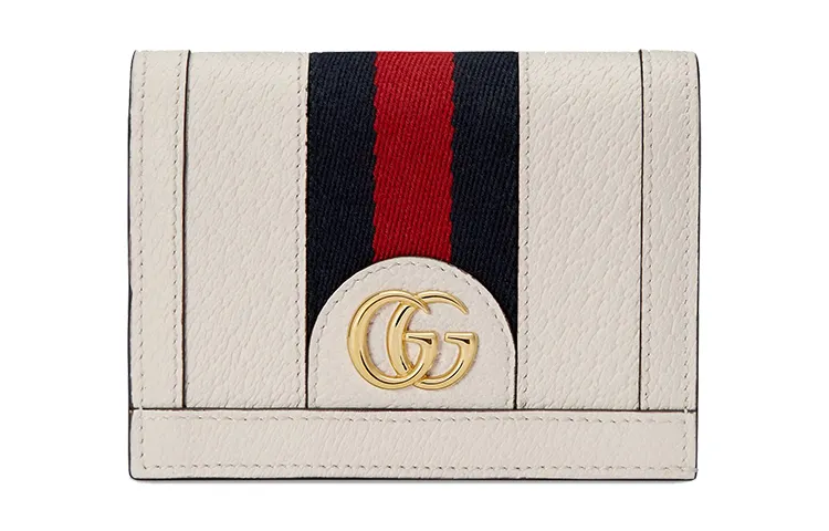 GUCCI Ophidia Leather Card Holder Card Holder Women's White