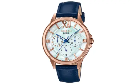 CASIO Women's SHEEN Mother Of Pearl Color Watch SHE-3056PGL-7B