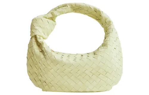 Bottega Veneta Cow Leather Handbag Women's Lemon Yellow