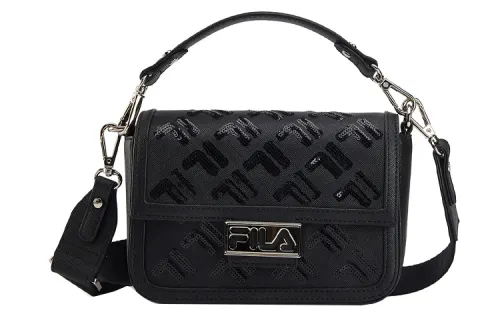 FILA Pu Trunk Bag, Shoulder Bag, Crossbody Bag, Handbag Mini Women's Pure Black