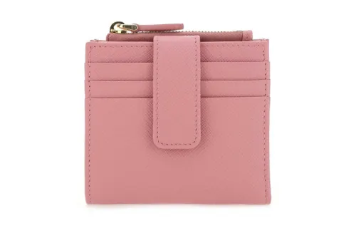 PRADA Casual Saffiano Leather Wallet Women's Pink