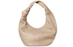 Bottega Veneta Jodie Woven Cow Leather, Sheepskin Dumpling Clutch Large Women's Beige