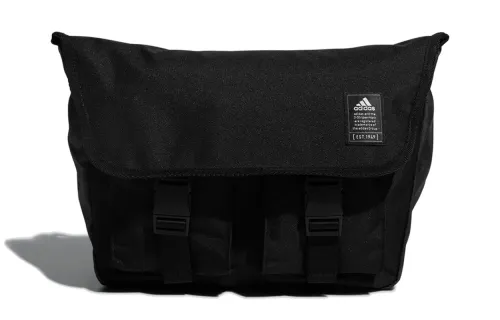 Adidas Recycled Polyester Messenger Bag, Crossbody Bag Regular Unisex Black