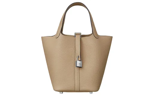 HERMES Picotin Lock Taurillon Clemence Bullock Leather Basket Bag, Bucket Bag, Handbag 18 Women's