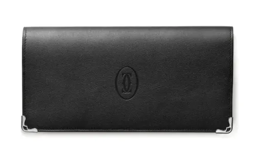 CARTIER Calfskin Wallet, Card Holder Women's Black