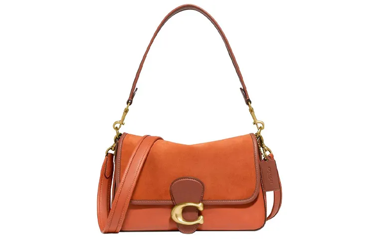 COACH Tabby Leather With Suede Shoulder Bag, Soft European Style Portable Crossbody Bag, Shoulder Bag Women's