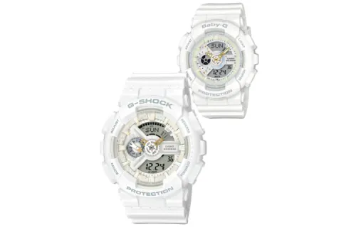 CASIO LOV Quartz Movement Resin Strap Watch Unisex White Dial