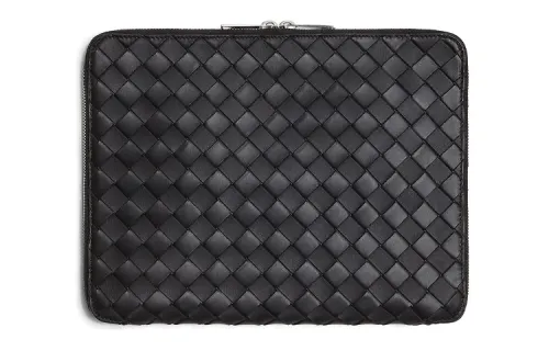 Bottega Veneta Cow Leather Clutch Briefcase Men's Black