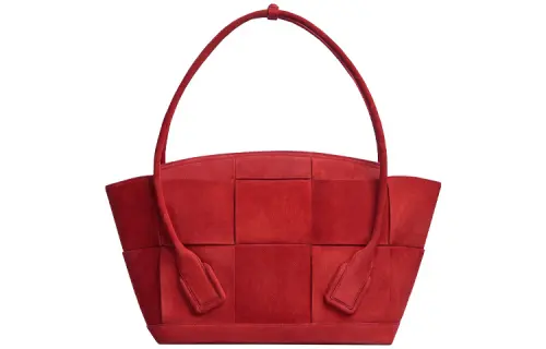 Bottega Veneta Calfskin Handbag Women's Red