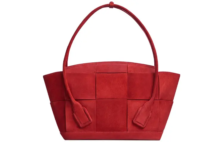 Bottega Veneta Calfskin Handbag Women's Red