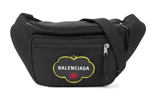 Balenciaga Nylon Fabric Fanny Pack Men's Black