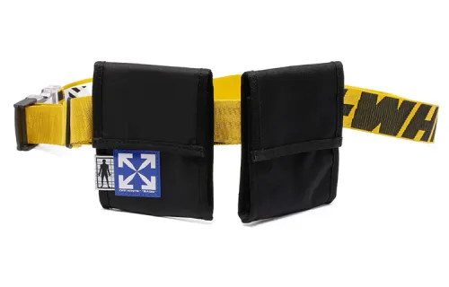 OFF WHITE Classic Industrial Two Pocket Belt Bag Black/Yellow