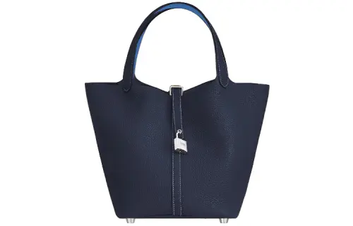 HERMES Picotin Lock Clemence Swift Leather Basket Bag, Bucket Bag, Handbag 22 Women's Midnight Blue & French Blue