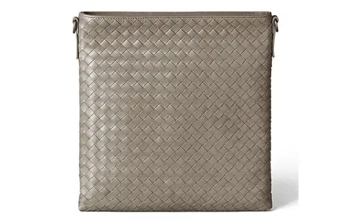 Bottega Veneta Leather Shoulder Bag, Crossbody Bag Men's Gray