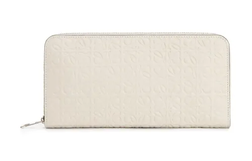 LOEWE Cow Leather Wallet Women's Light Oat