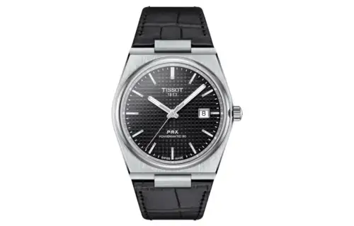 TISSOT PRX Automatic Mechanical Movement Men's Watches Watch 40mm Black Dial Steel Watch Case Leather Strap