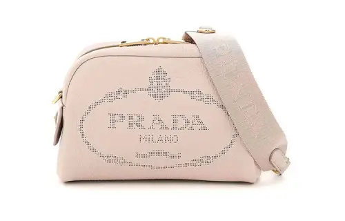 PRADA Zip Closure Shoulder Bag, Crossbody Bag Women's Nude