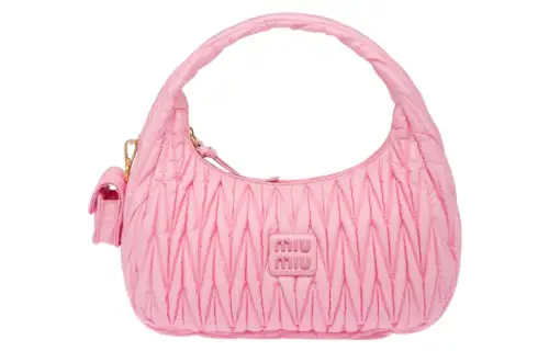 MIU MIU Matelassé Fabric Shoulder Bag, Handbag Women's Pink