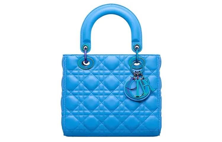 DIOR Sheepskin Handbag, Handbag, Shoulder Bag, Crossbody Bag Small Women's Blue