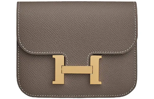 HERMES Constance Slim Gold tone Lock Epsom Calfskin Clutch, Shoulder Bag, Crossbody Bag, Wallet, Fanny Pack Women's