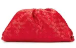 Bottega Veneta Woven Sheepskin Cloud Clutch Women's Red