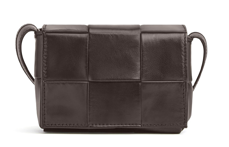 Bottega Veneta Calfskin Small Square Bag, Shoulder Bag, Crossbody Bag Mini Men's Brown
