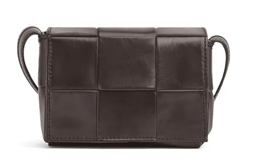 Bottega Veneta Calfskin Small Square Bag, Shoulder Bag, Crossbody Bag Mini Men's Brown