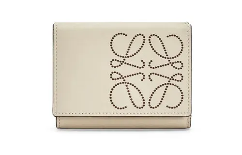 LOEWE Trifold Cow Leather Card Holder, Wallet Women's Light Oat/Tan