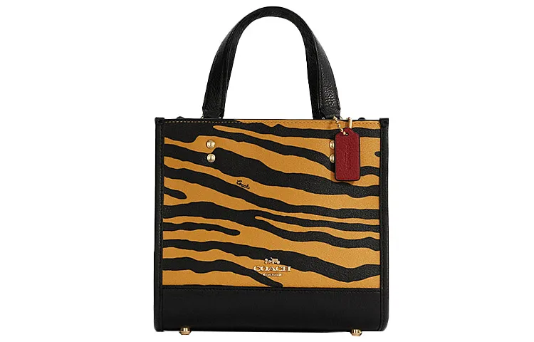 COACH Leather Tote Bag, Shopping Bag, Crossbody Bag, Handbag Small Women's Yellow/Black